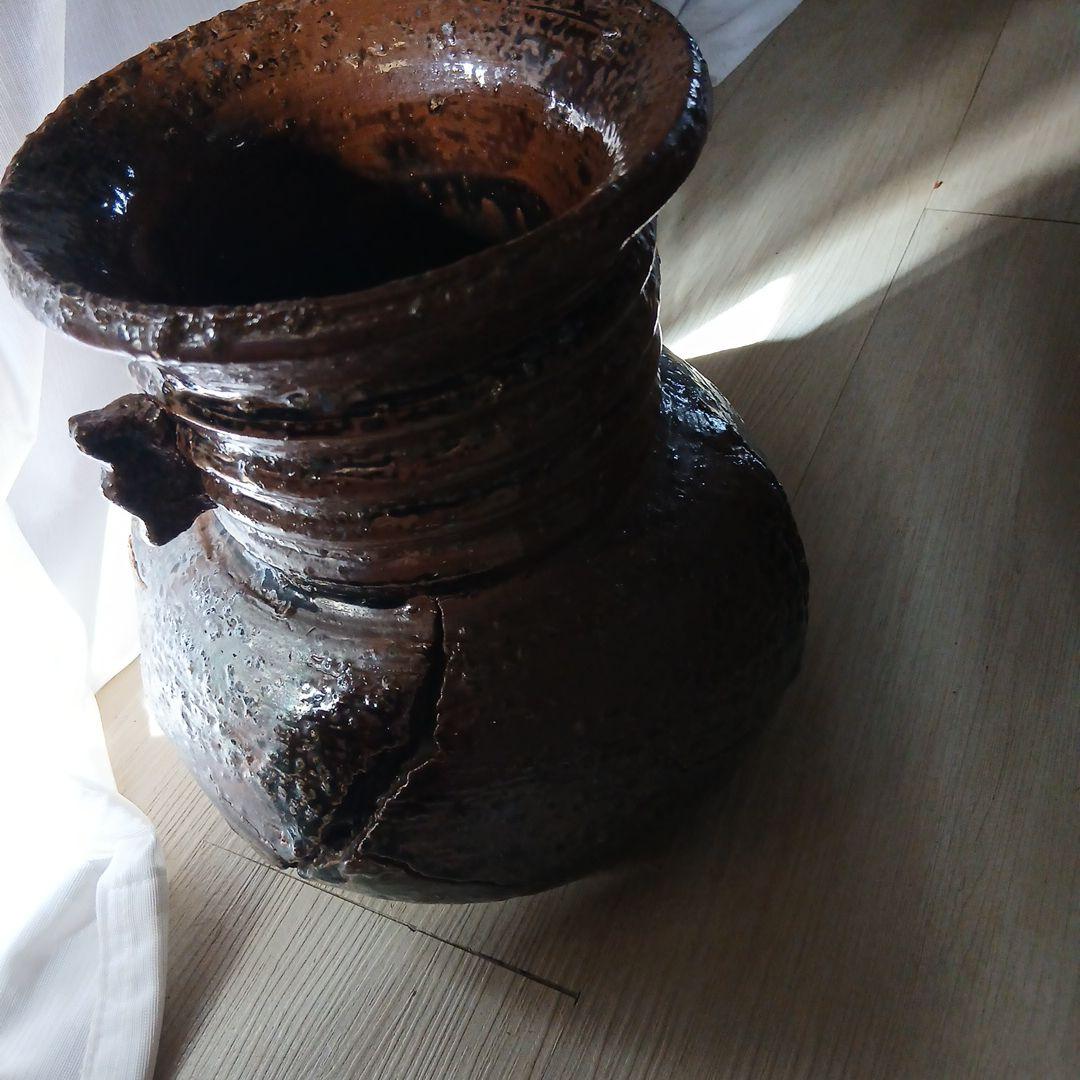 美品☆レトロ石倉焼 齋藤清祥作 石倉破袋☆希少