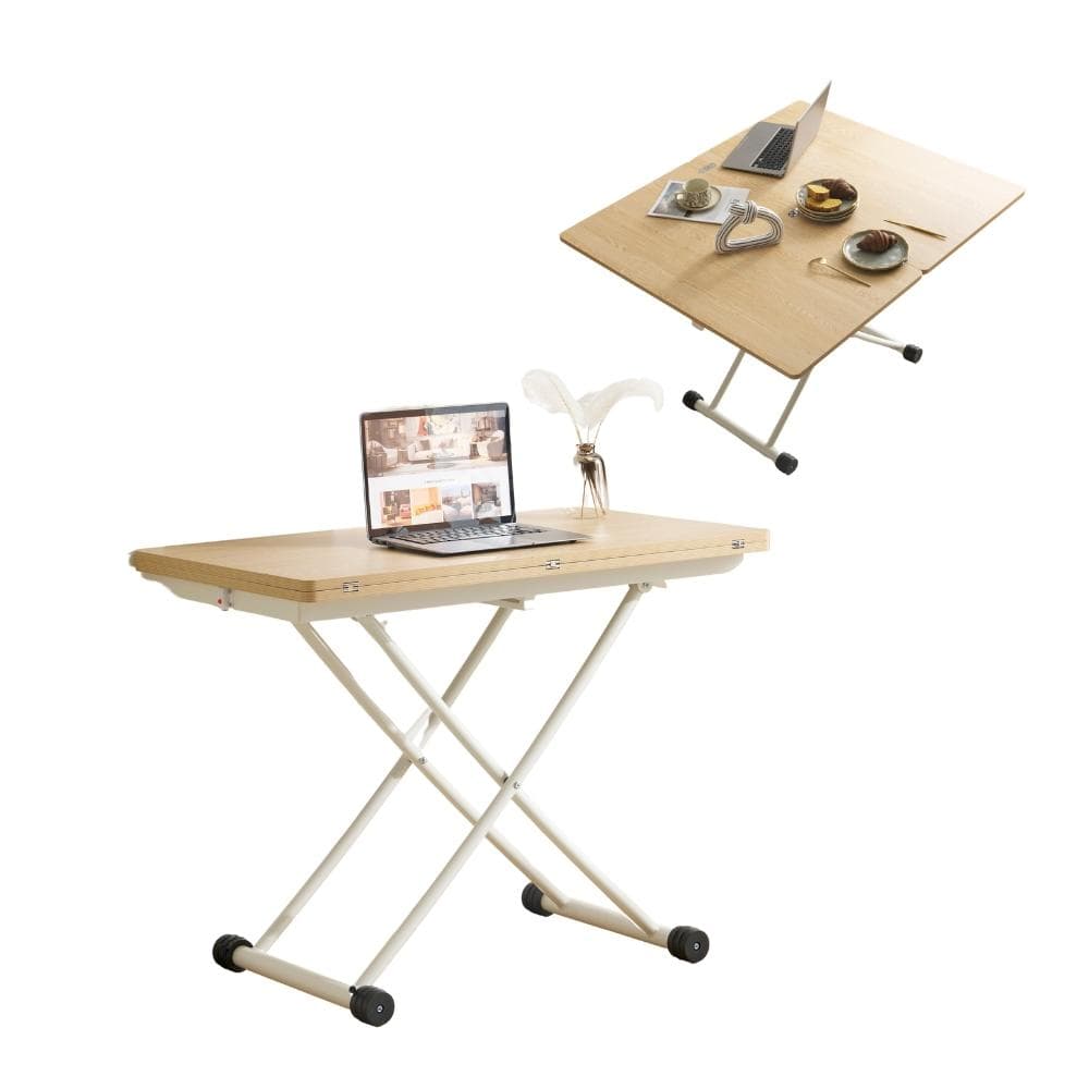 超人気！テーブル 天板が2倍に広がるガス圧昇降テーブル Natural