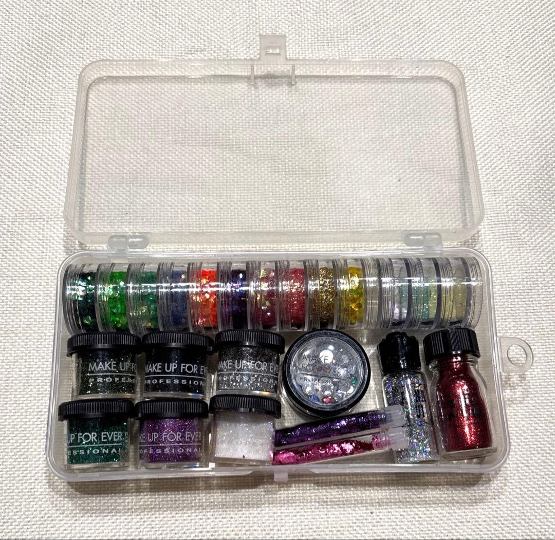 ボディジュエリーグリッター 62色 ホログラム11色ラインストーン　ラメ箔セット