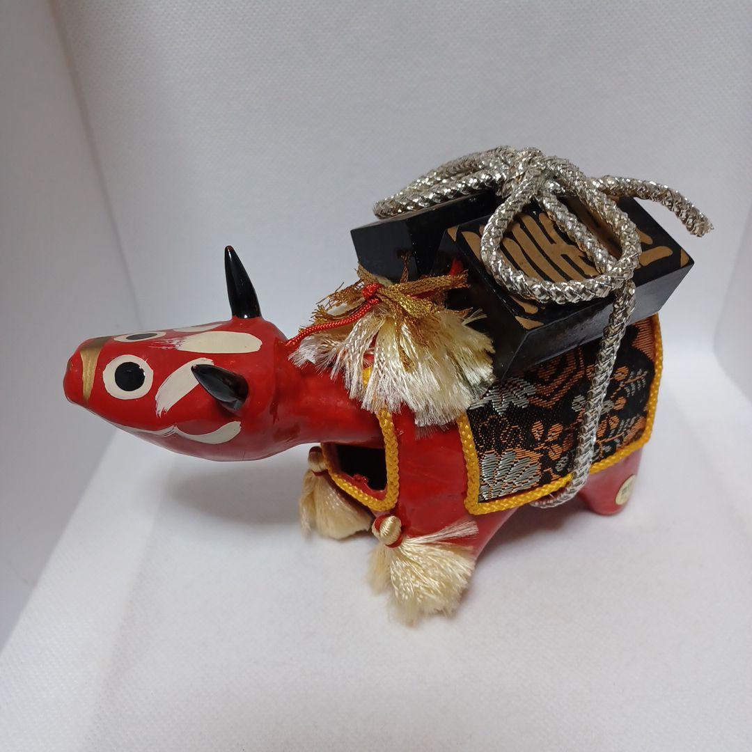 民芸品 会津張子 赤べこ 森川民芸社 昭和レトロ アンティーク 古道具