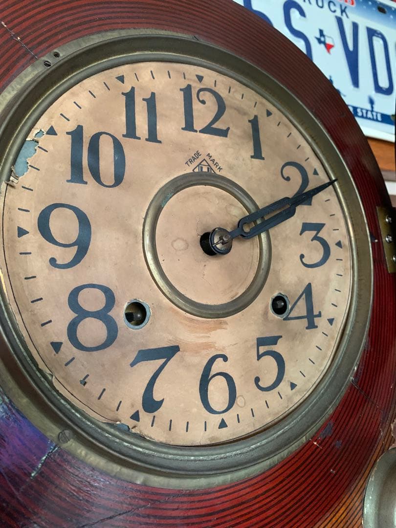 アンティーク時計 ダルマ型 振り子時計 ゼンマイ式 稼動品 当時物