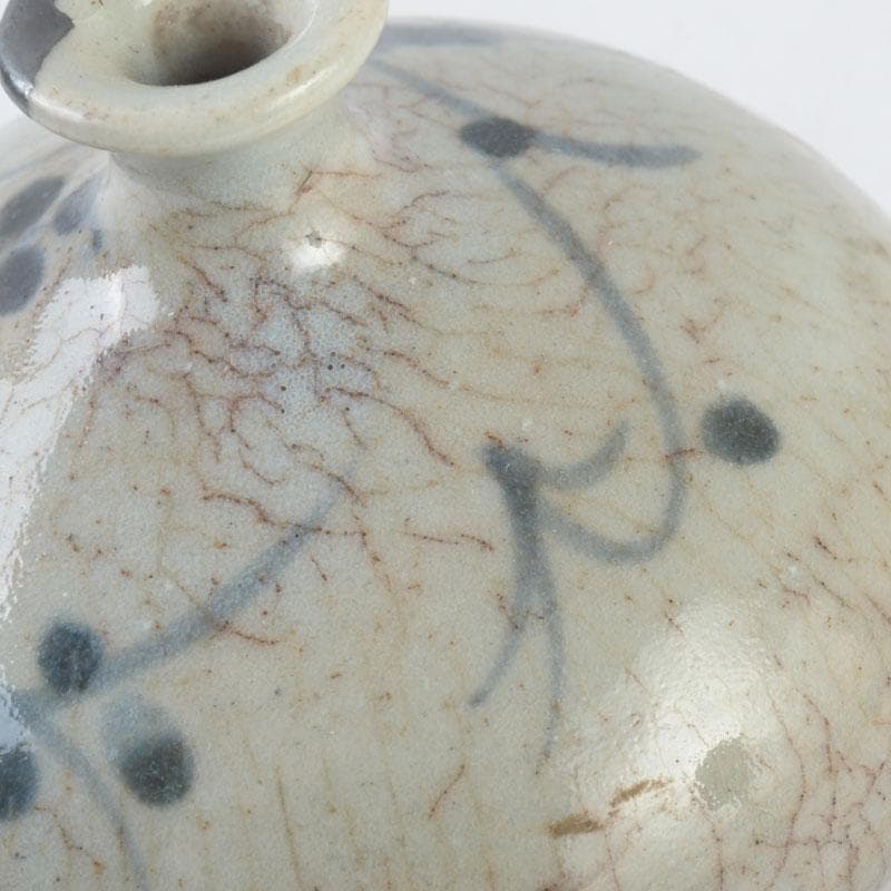 伊万里焼 古伊万里 染付 花文 油壷 小壷 V 9708 伊万里焼