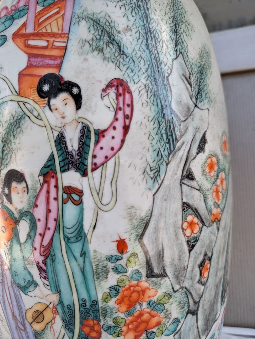 中国美術 骨董品 粉彩花瓶 民国時期 毛子栄出品 高さ58cm - メルカリ