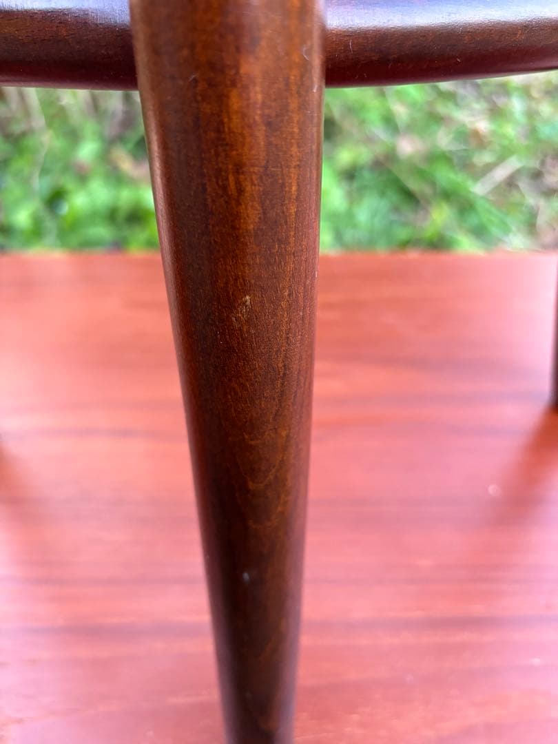 秋田木工　曲木カウンターチェア　ダークブラウン 木製スツールアーチ型背もたれ②