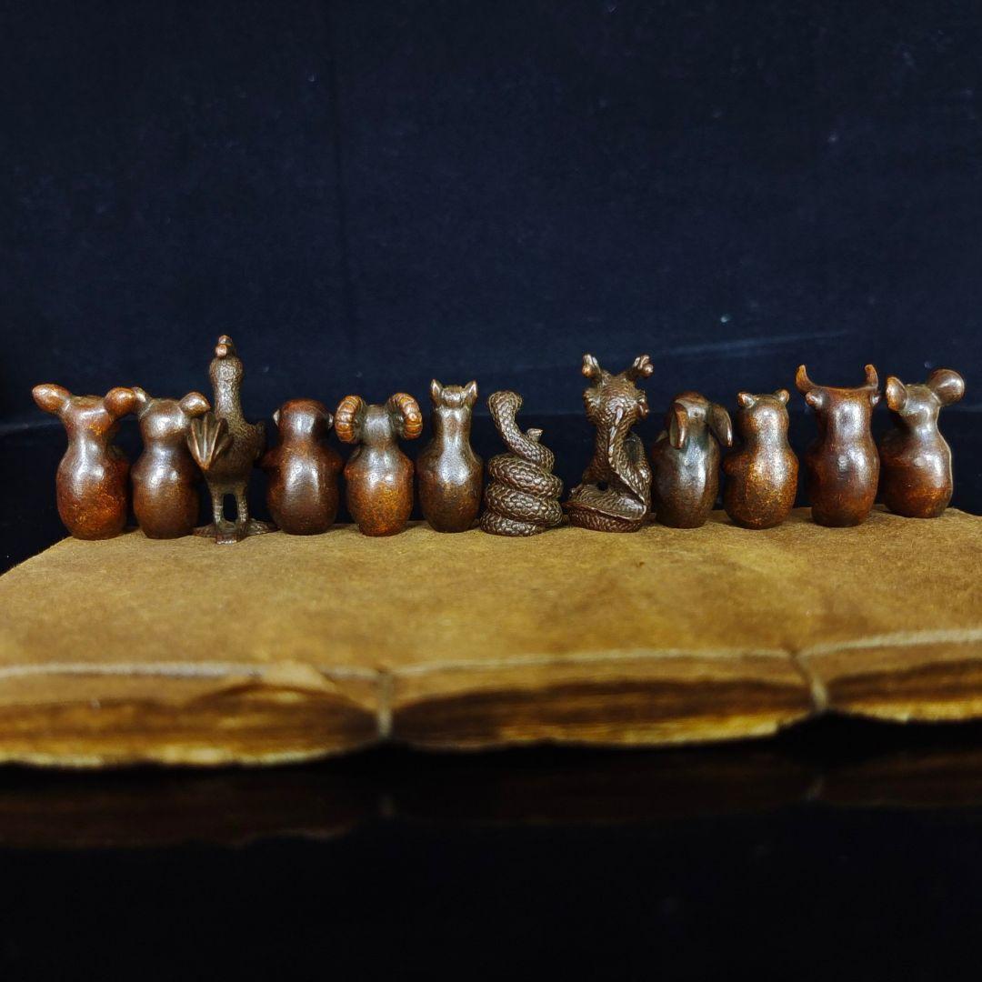 銅 細工 十二支香挿し 希少品 収集品 工芸品 置物｜銅 細工 十二支