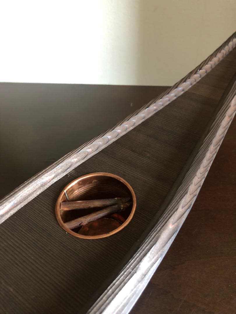 華道具 木製 泊り舟 泊船 焼杉 池坊 古典 花器 泊舟 舟形 花瓶 くり抜き