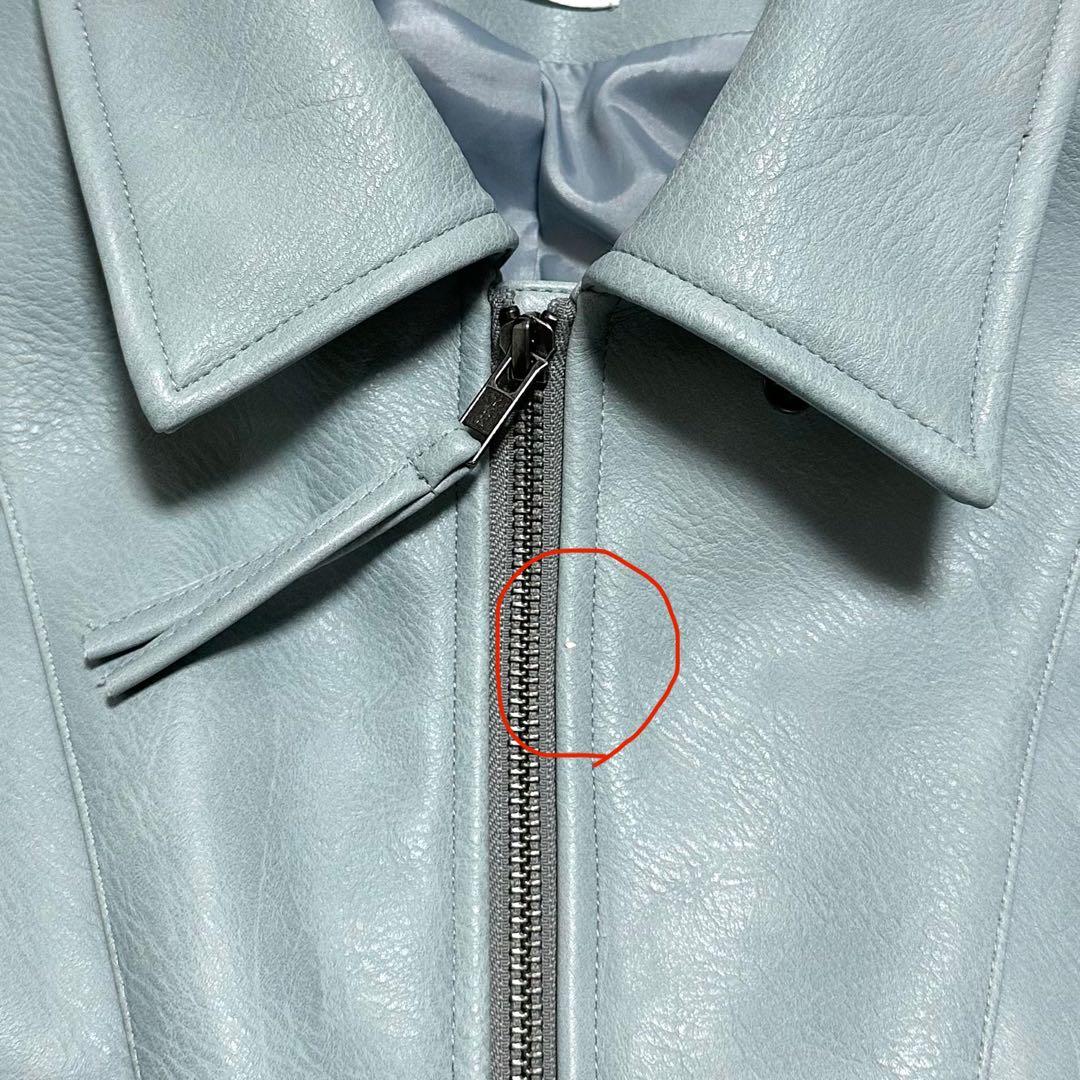 CAMPHOR WOOD ジップ レザー ジャケット M ブルー系 CAMPHOR WOOD