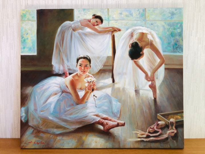 シンシア·レイトン「バレリーナ」油彩画 10号 真筆
