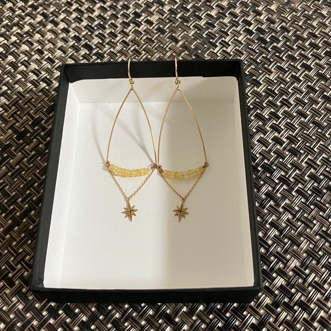 スタージュエリー K10YG スターモチーフビーズピアス - メルカリ