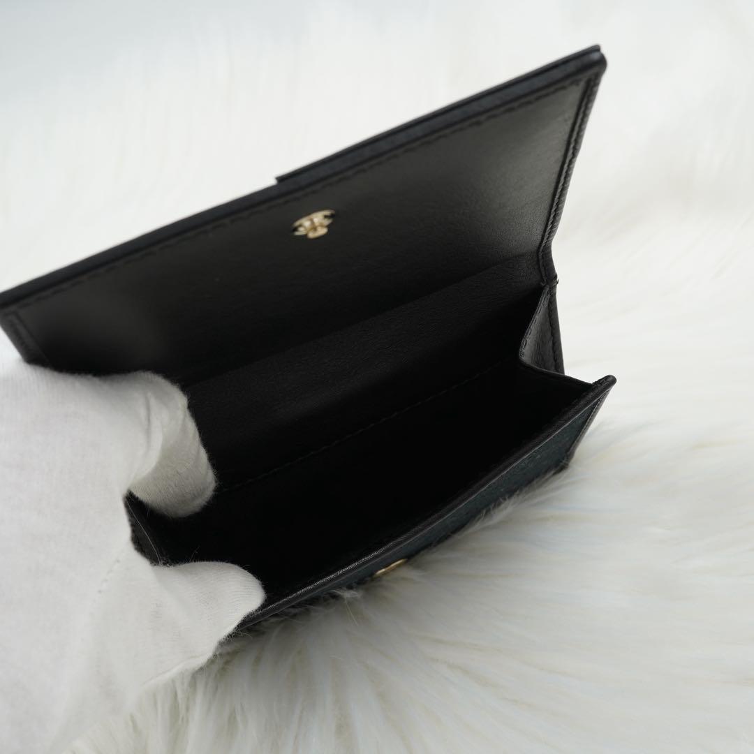 未使用品　GUCCI グッチ　二つ折り財布　レザー×キャンバス　GG柄　ブラック