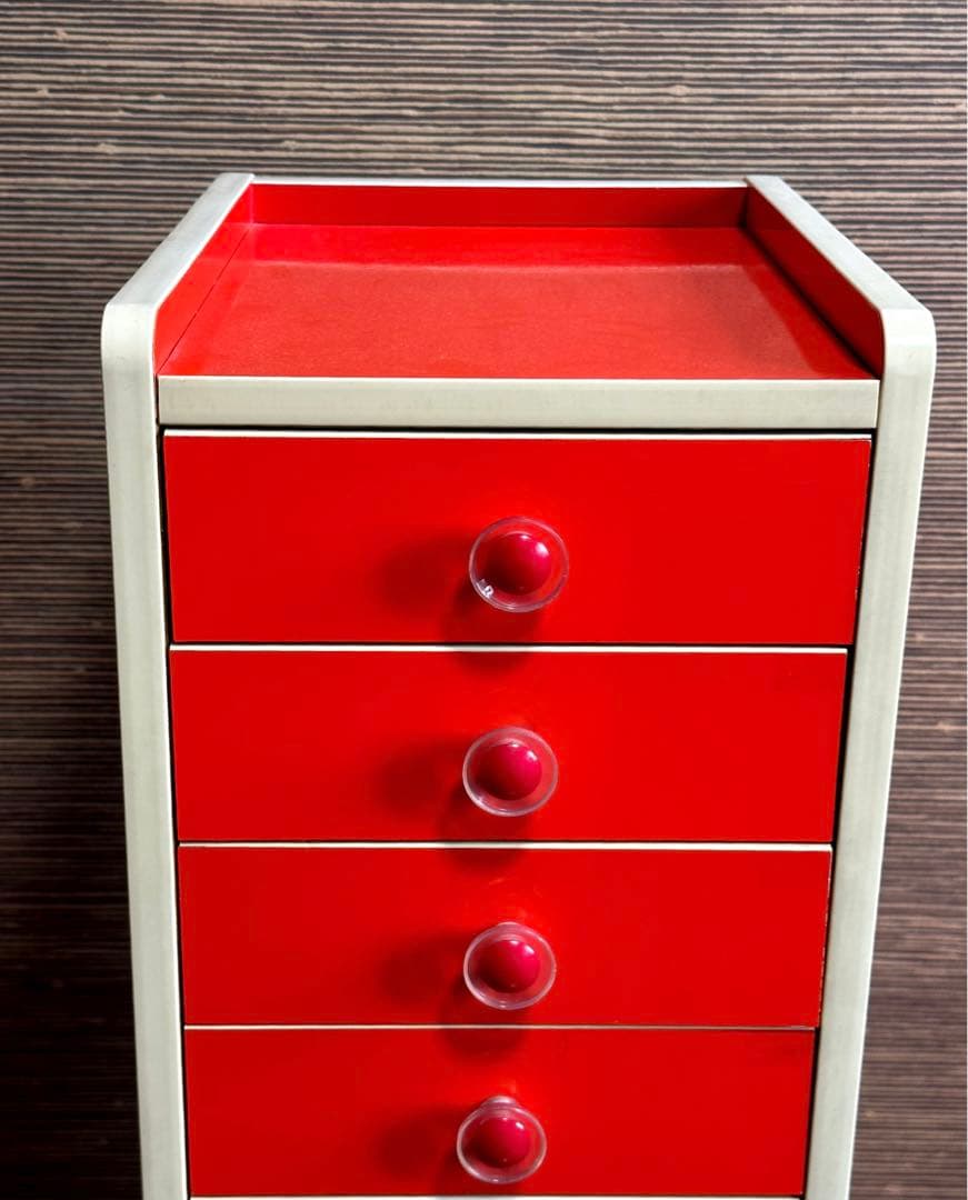 レトロポップ カラーチェスト シェルフ たんす 10段 飾り棚 スペースエイジ