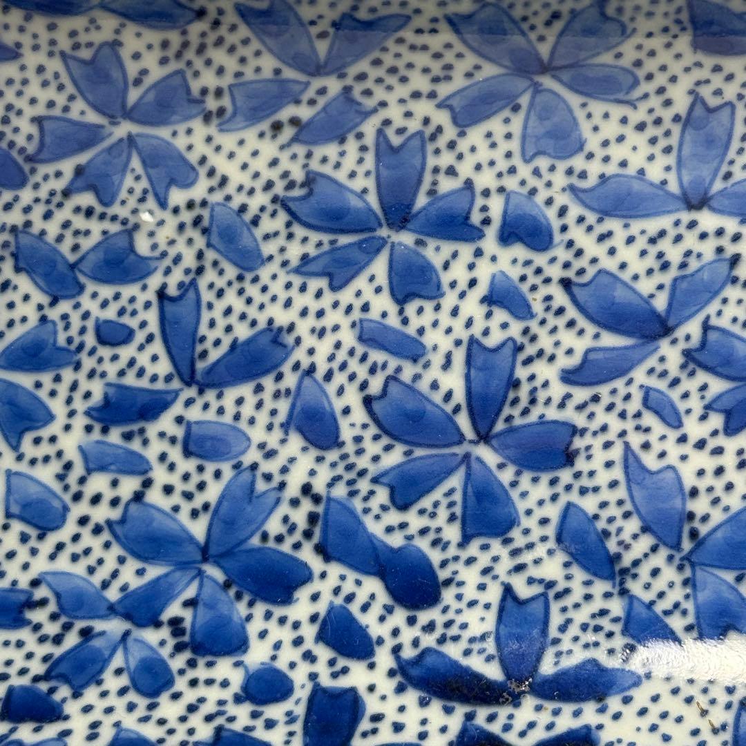 ◆希少 古伊万里染付 桜吹雪文硯屏 古い金継ぎ 書道具 文房四宝 江戸時代後期◆