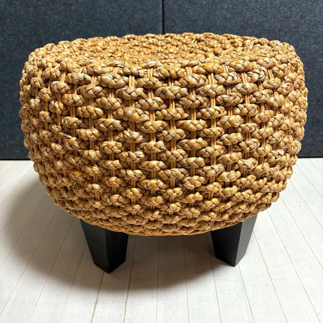 ウォーターヒヤシンス　ラタン　アバカ　スツール　丸椅子　　リゾート　アジアン