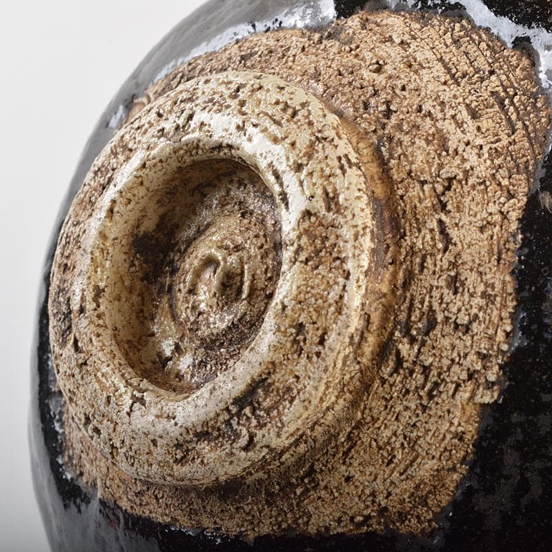 茶道具 楽吉左衛門 黒楽茶碗 共箱 D R7098