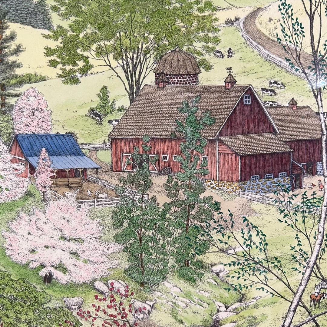 美品 スーザン・ハント・ウォルコッツ「EARLY SPRING」銅版画 サイン入