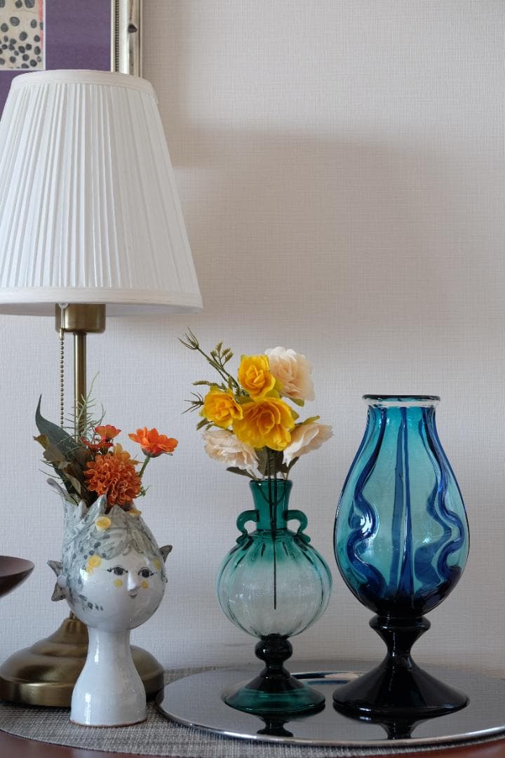 舩木倭帆吹きガラス作品展 一輪挿し花瓶2個セット