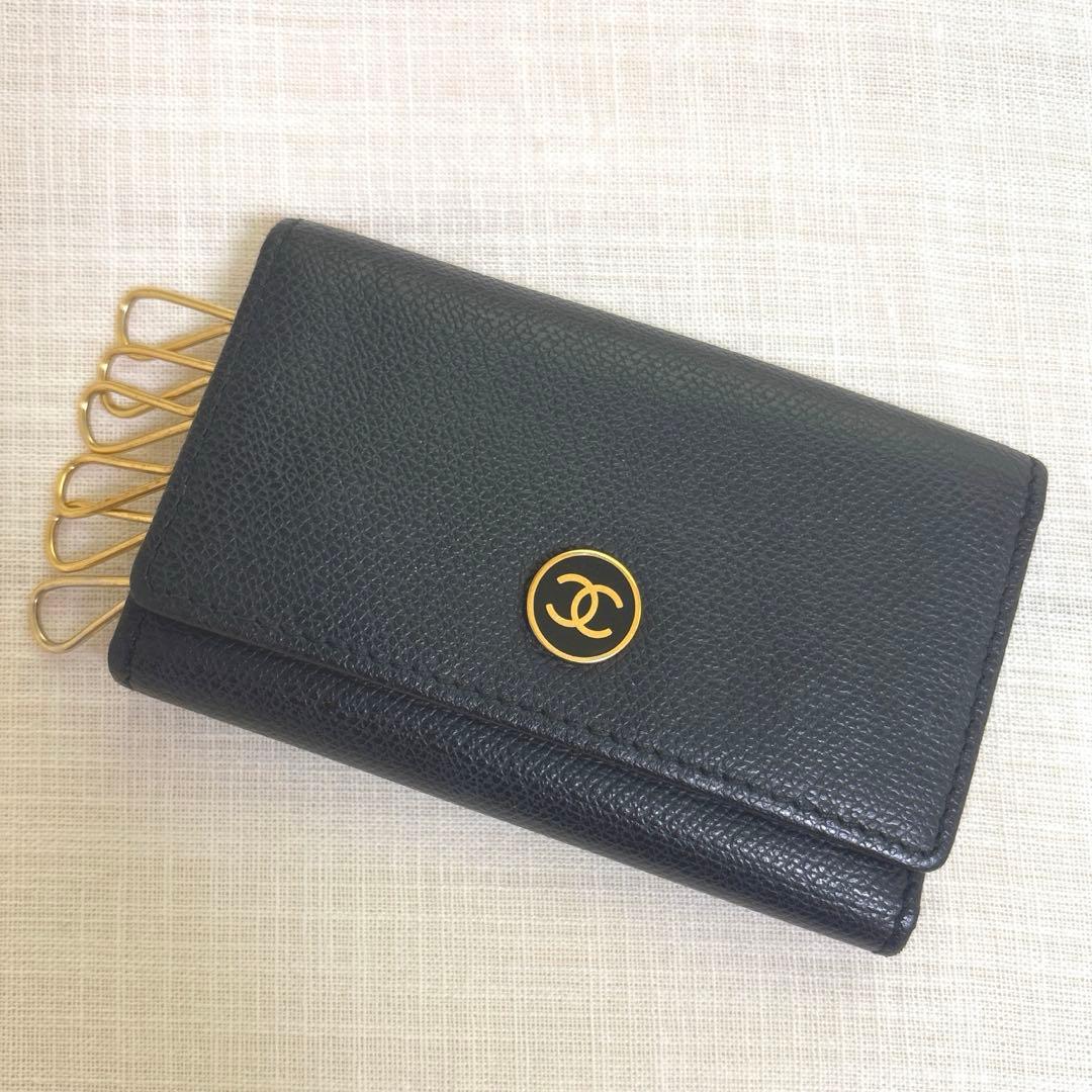 CHANEL シャネル ブラック レザー キーケース CHANEL ブラック レザー