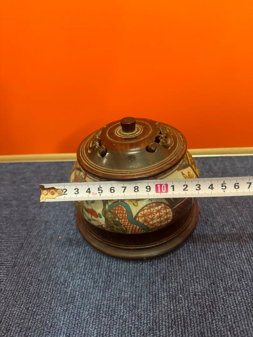 1678 中国骨董 呉須赤絵 香炉 時代物