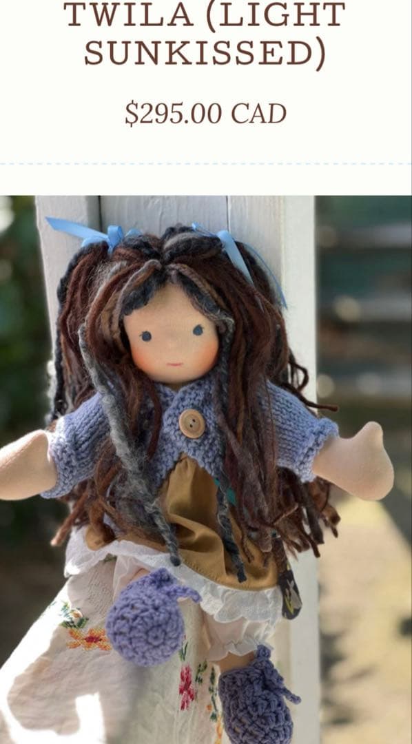 日本未上陸⭐︎ウォルドルフ 自然素材 羊毛人形 Twila