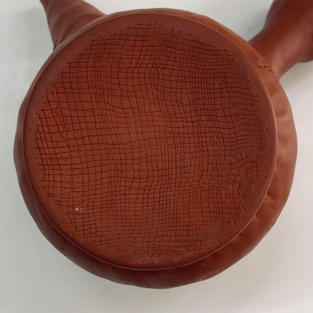 茶注9 手捻朱泥玉獅子】間野弥平共箱