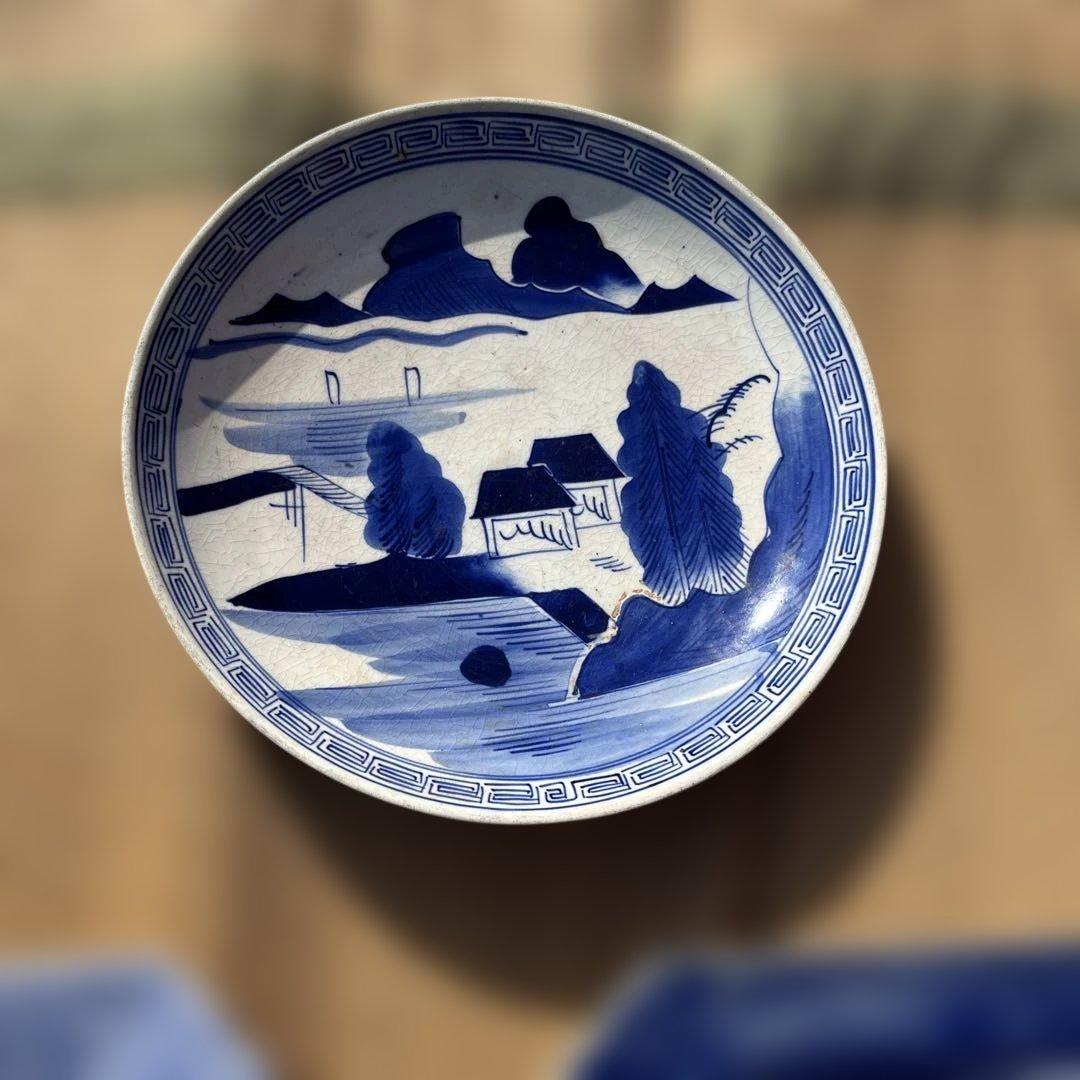 蔵出し品6中皿青白の陶器皿3枚セット - メルカリ