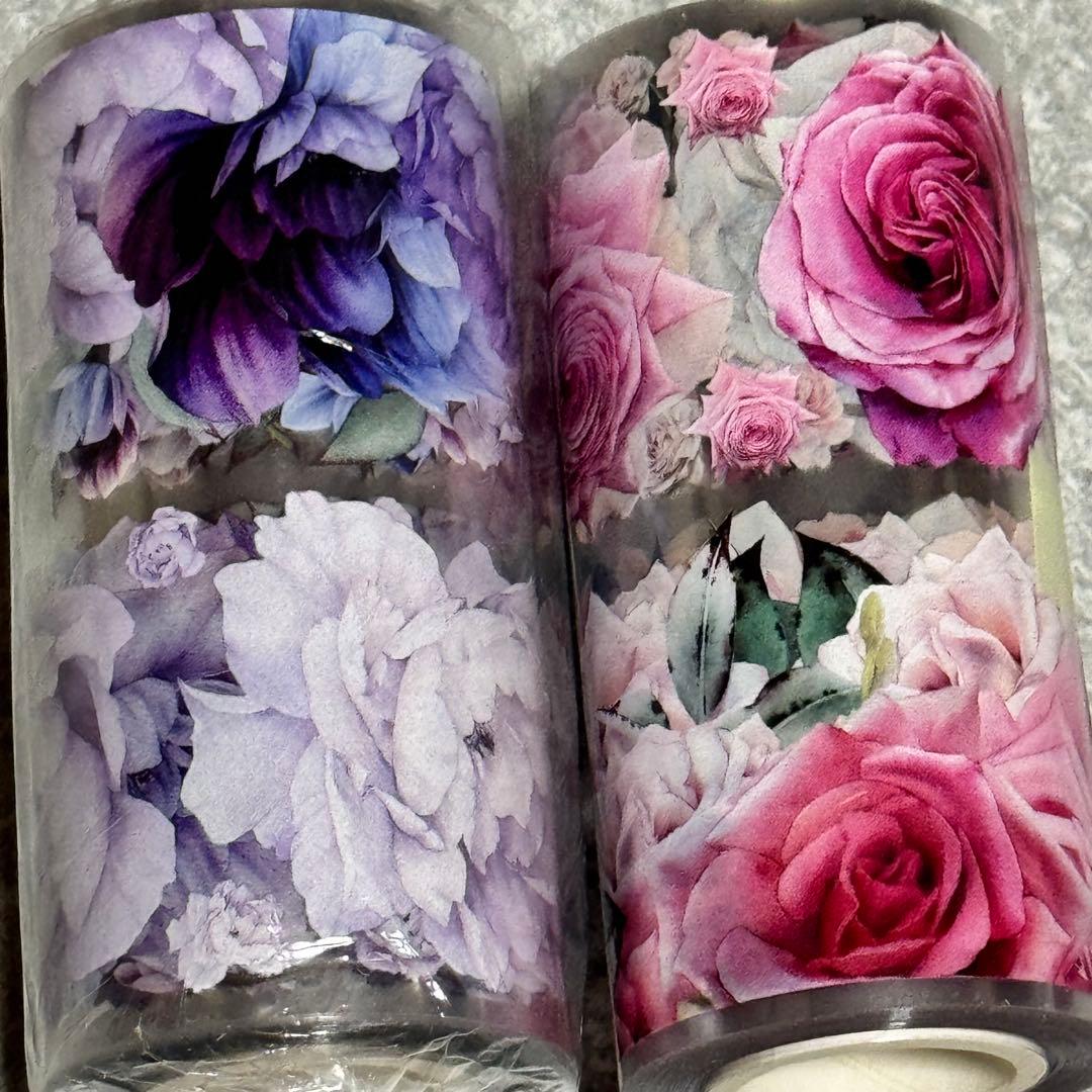 海外マステ マスキングテープ 花 シール 巻売り - メルカリ