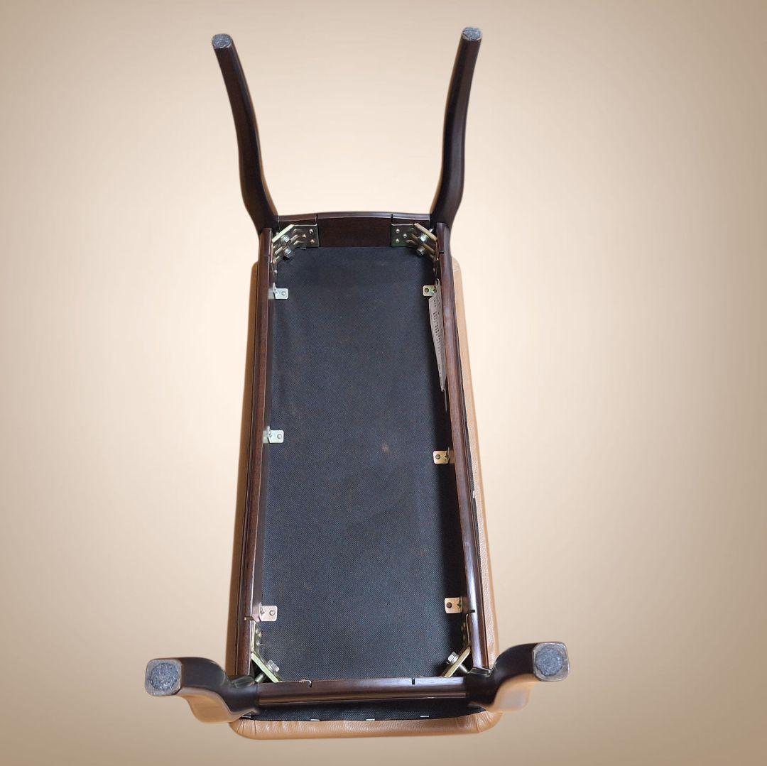 アンティーク風 テレフォンベンチ ベージュ 合成皮革