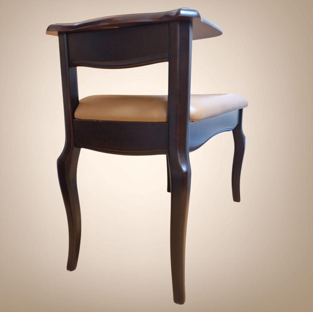 アンティーク風 テレフォンベンチ ベージュ 合成皮革