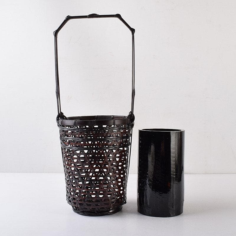 茶道具 伊藤賢一郎作 大和竹縄文花籠 共布共箱 V R8712H - メルカリ