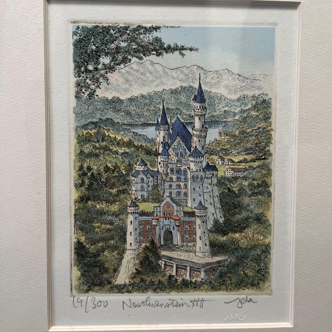 希少 織田義郎リトグラフ ノイシュバンシュタイン城Neuschwanstein