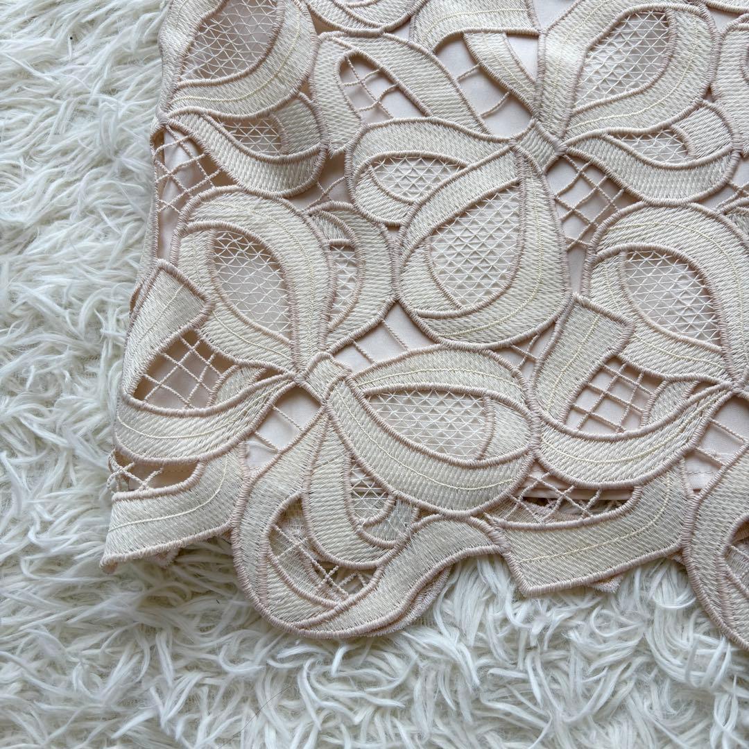 【未使用品】 23年　エムズグレイシー　リボンレースタイトスカート　刺繍　36