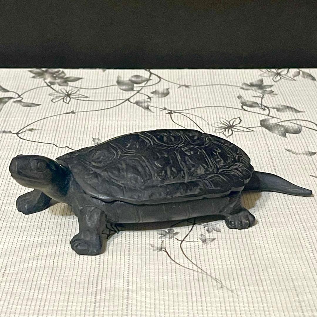 アンティーク 古銅製 亀の置物小亀5匹入り