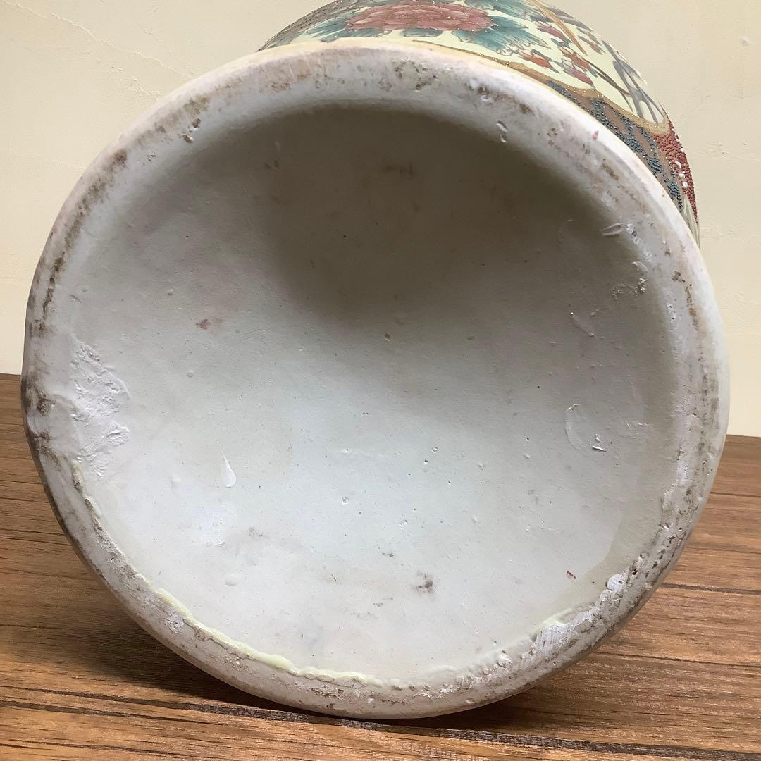 薩摩焼？ 双耳壺 キジ 雉 花鳥図 瓶 壺 薩摩焼？ 双耳壺 キジ 雉