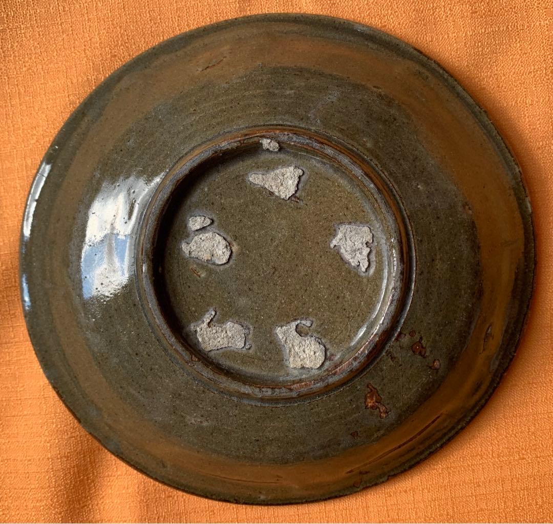 希少 江戸初期 古八代象嵌花文 平鉢 菓子皿