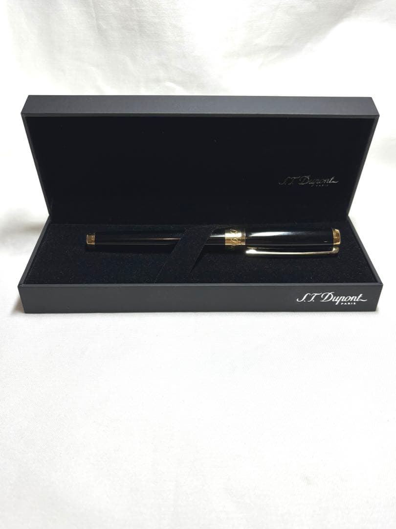 美品　エス・テー・デュポン　エリゼ　ブラックラッカー＆ゴールド ラインD 細字