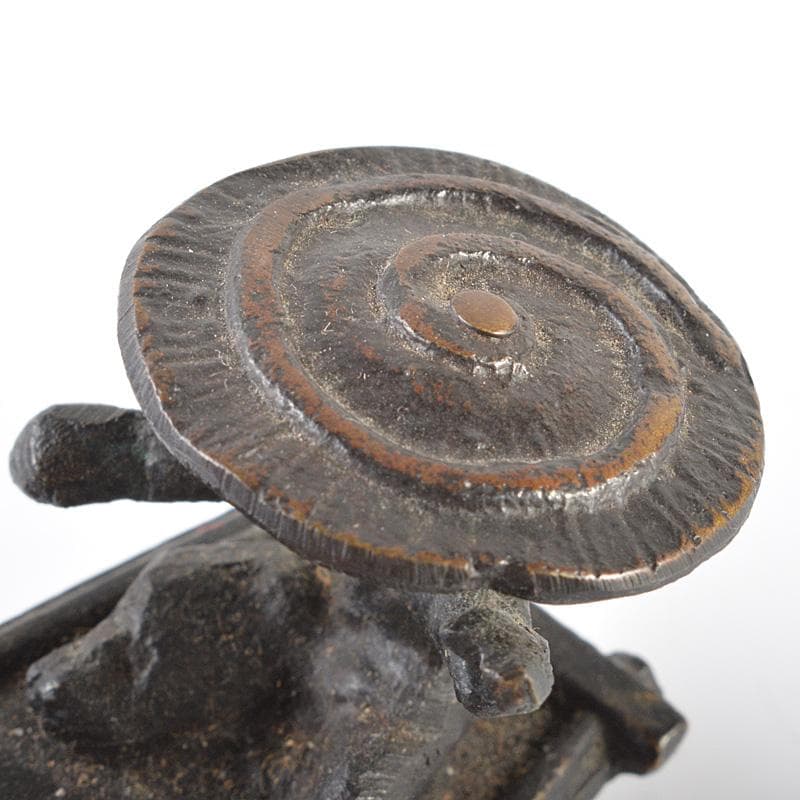 中国　書道具　古銅　舟に船頭　水滴　V　R6289