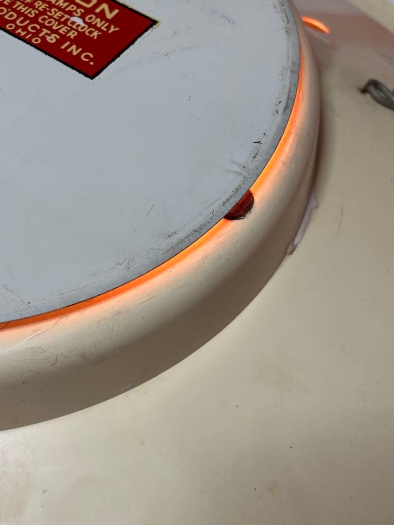 ビンテージ50年代CBS ラジオ＆テレビ時計 ネオンライト付き電球junk