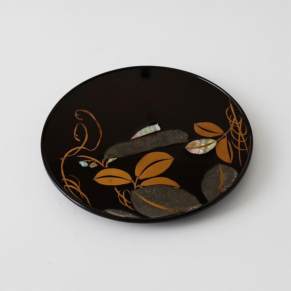 木製漆器 黒塗 螺鈿 エン豆 豌豆蒔絵皿 菓子皿 茶道具 - メルカリ