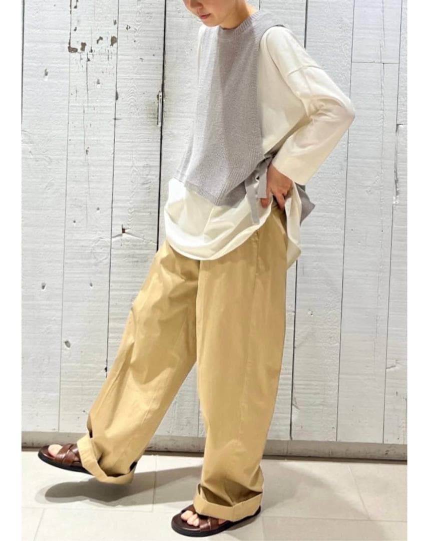 chimala（チマラ）】チノトラウザーズ32 ベージュ チノパンメンズ