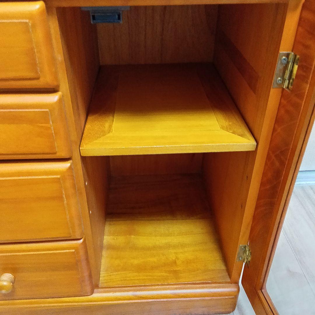 け*ん様 木製電話台 マルチFAXラック/リビングチェスト キャスター付