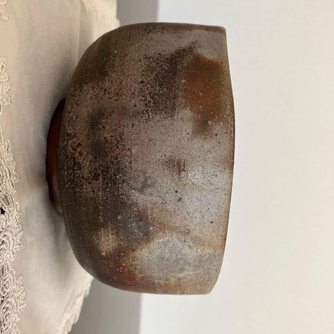 柴岡守作　備前焼　茶碗　共箱　略歴付　茶道具