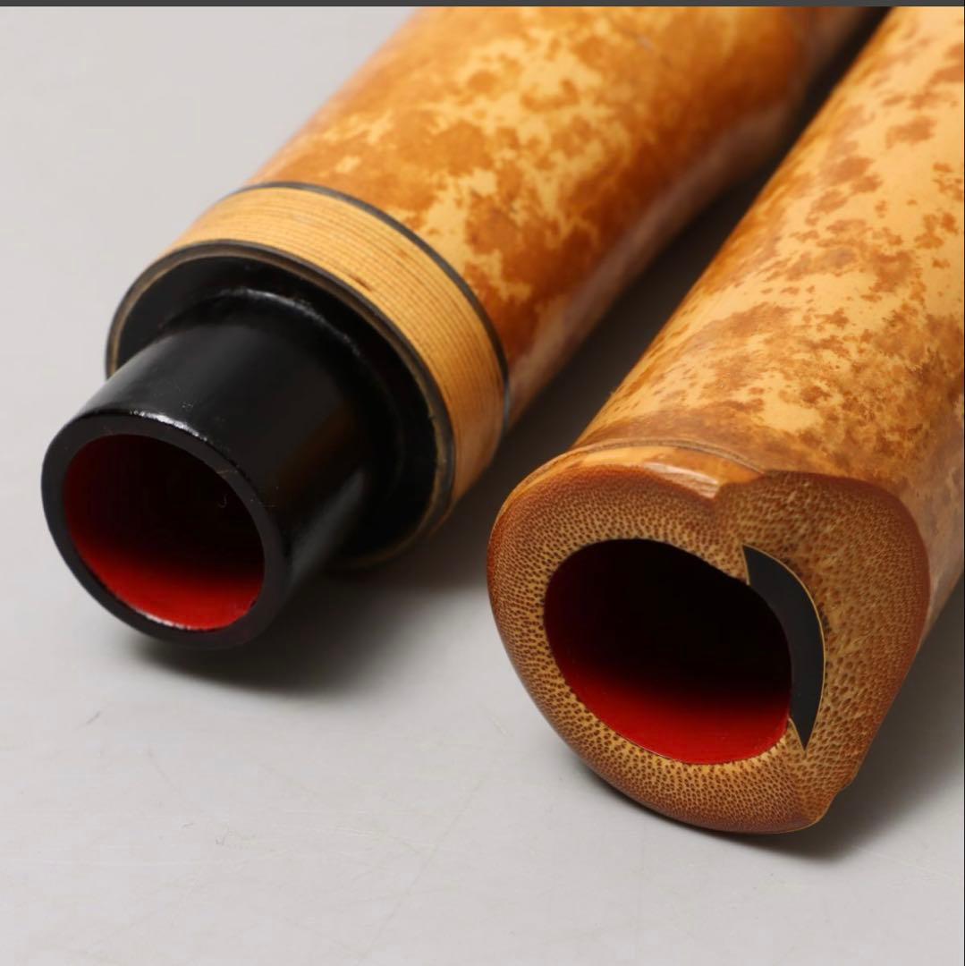 尺八 竹治刻印2箇所 銀三線 竹製 琴古流 約48、5㎝