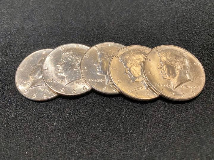 1964年 ケネディハーフダラー 5枚セット