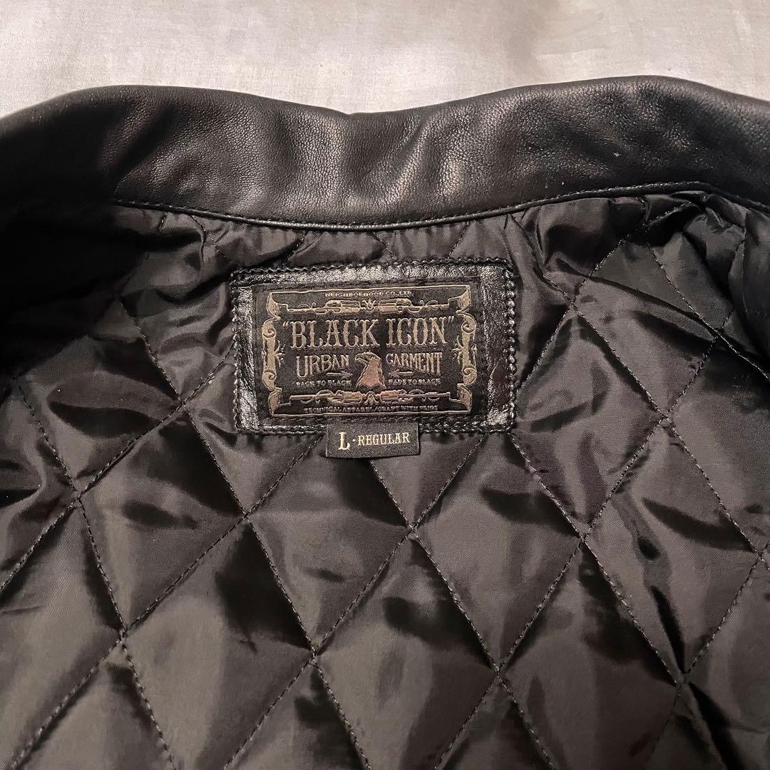 NEIGHBORHOOD x BLACK ICON Leather Jacket - dmc NEIGHBORHOOD BLACK