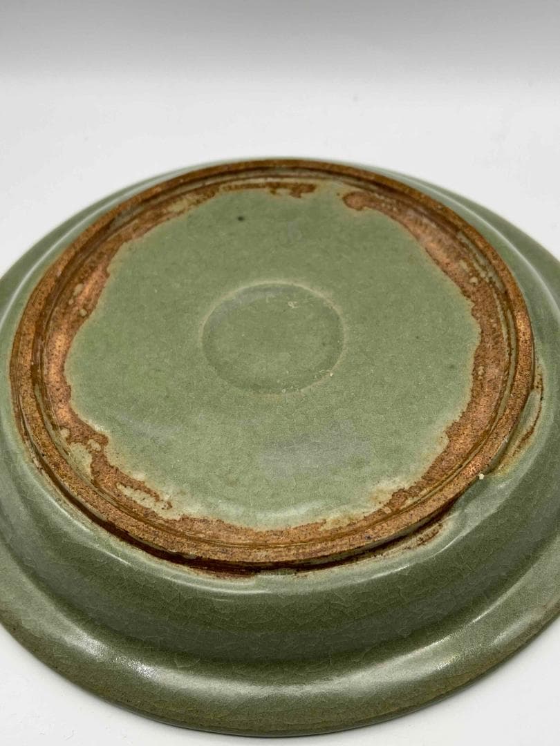 明時代 青磁 龍泉窯盤 青磁皿 唐物 古賞物 時代物 旧家蔵出し(