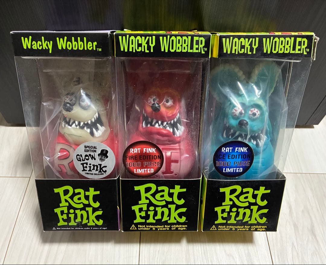 ★Rat Fink★フィギュア Wacky Wobbler 【3体セット】 3体セット【ラットフィンク ボビングヘッド EDITION カラー】FUNKO