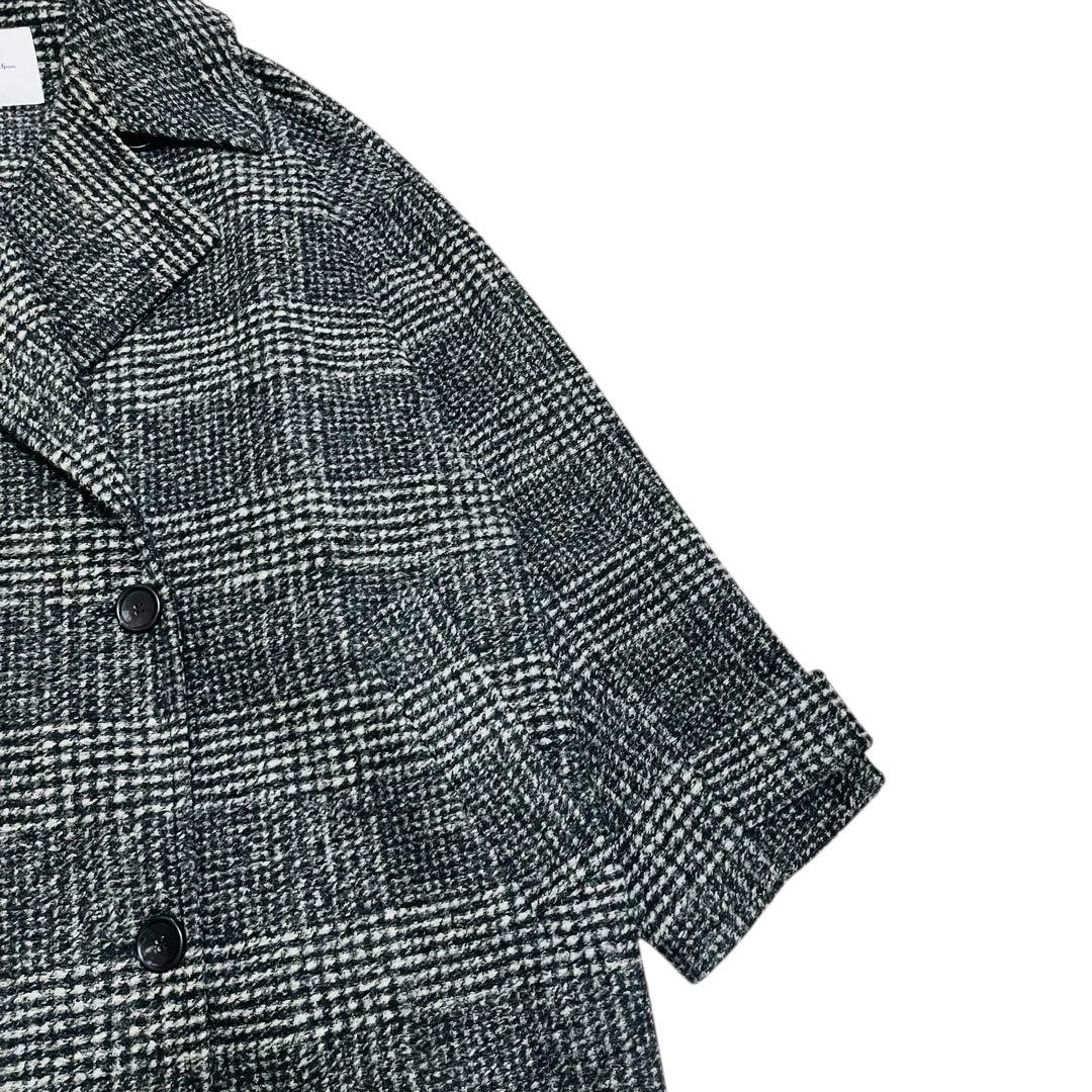 美品 24AW Spick & Span Wスライバーチェックハーフコート 38 - メルカリ