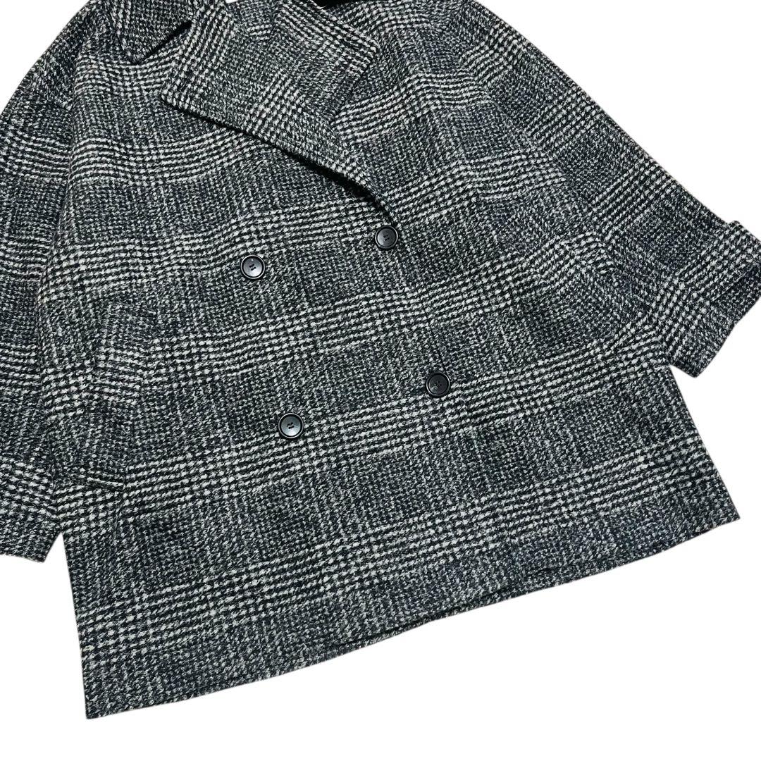 美品 24AW Spick & Span Wスライバーチェックハーフコート 38 - メルカリ