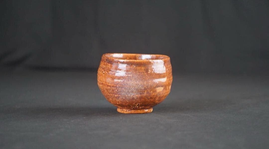 人間国宝 近藤悠三 作 茨木 赤楽茶碗 近藤光子識箱 茶道具
