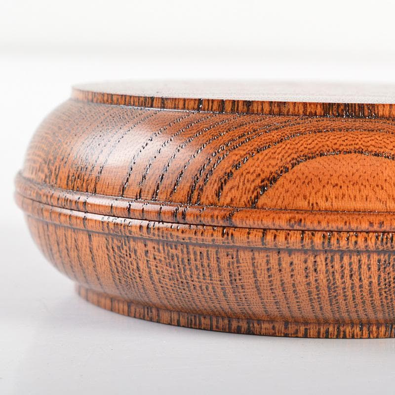 茶道具　漆工芸師　川端近左作　太閤桐絵欅拭漆香合　共箱　V　R6797